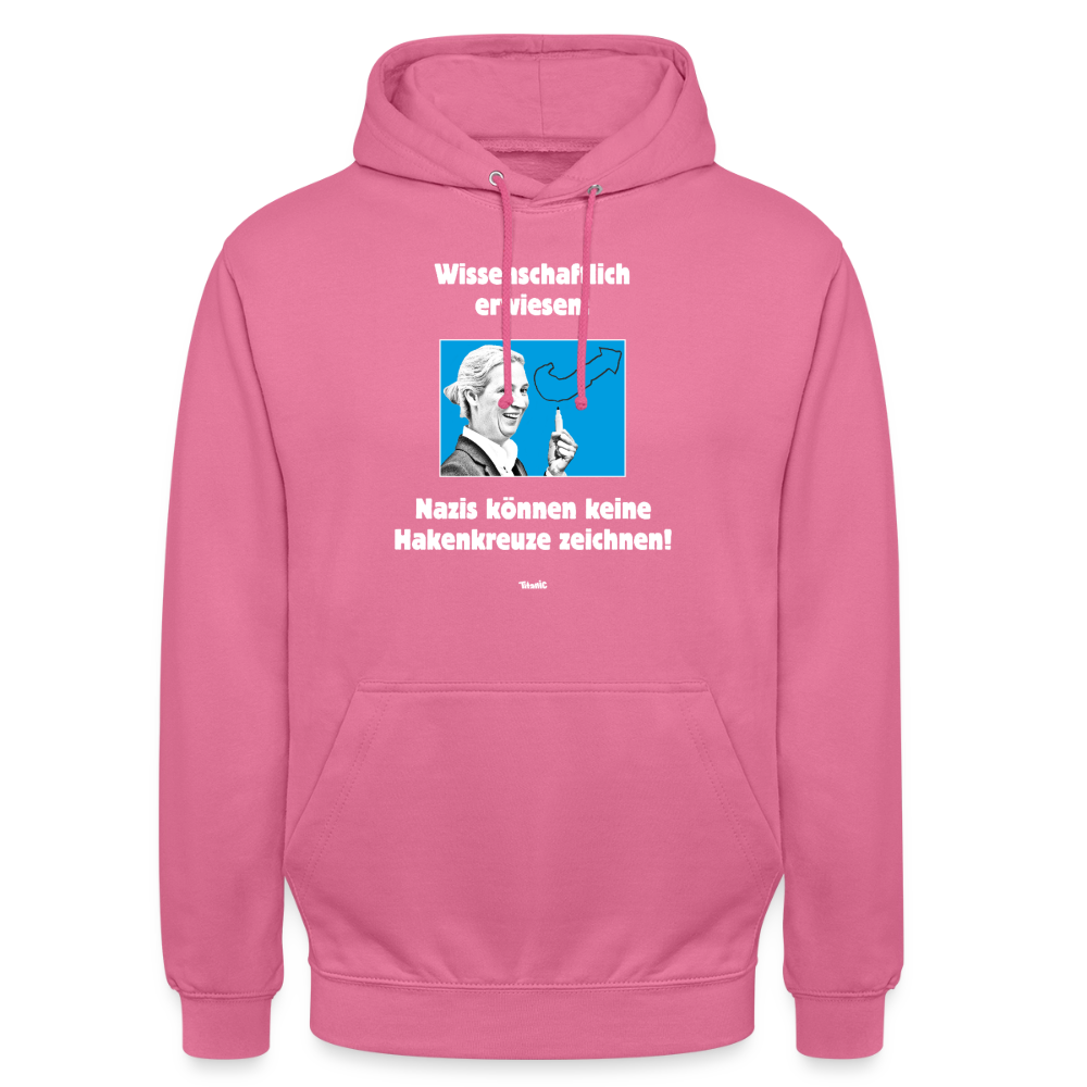 Unisex Hoodie: Nazis können keine Hakenkreuze zeichnen! - Pink