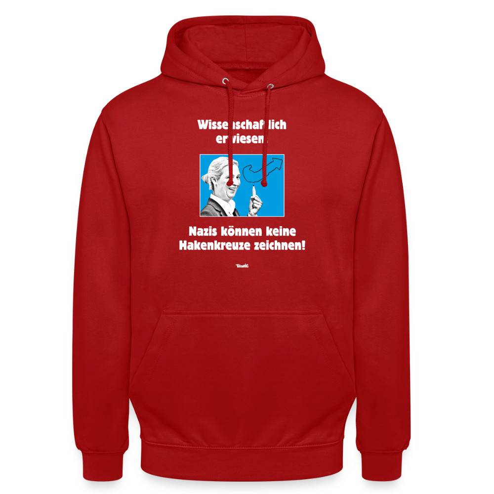 Unisex Hoodie: Nazis können keine Hakenkreuze zeichnen! - Rot