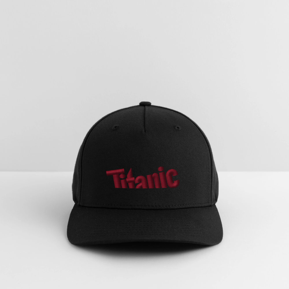 Flexfit Baseballkappe: TITANIC-Logo (gestickt) - Schwarz