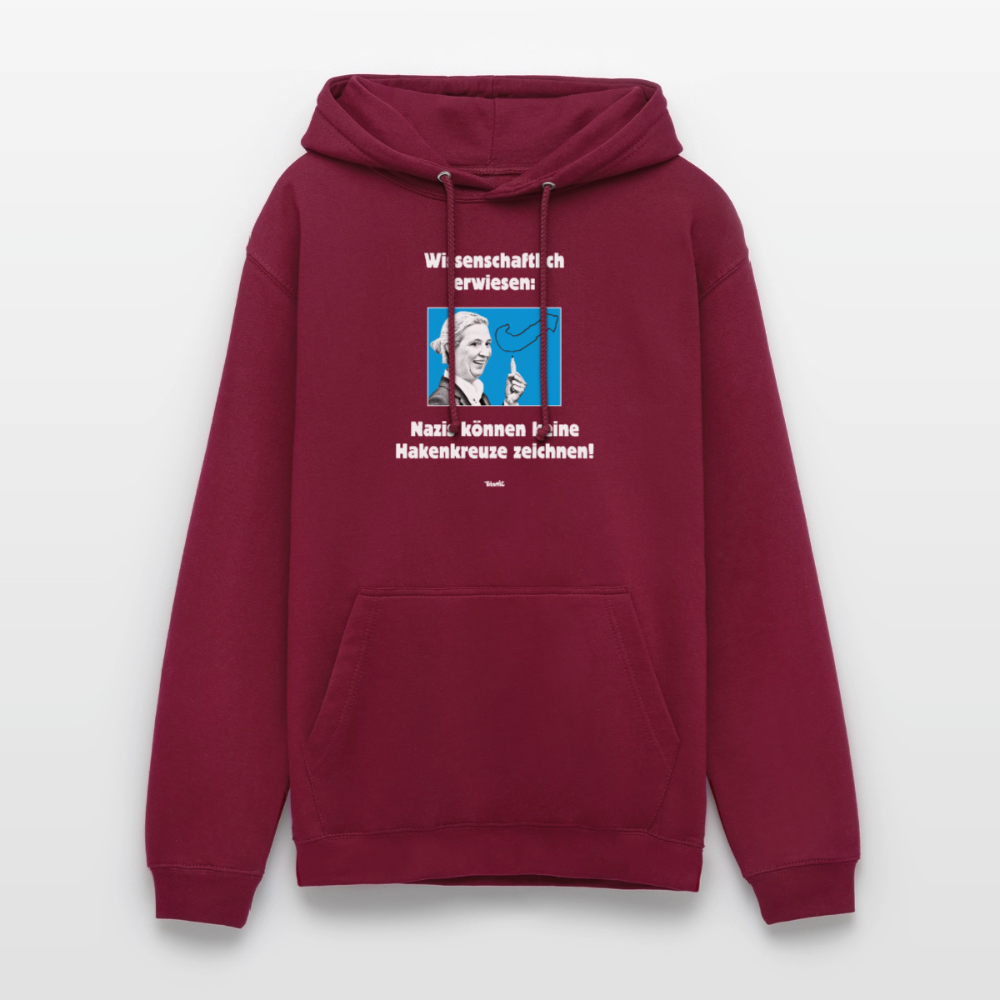 Unisex Hoodie: Nazis können keine Hakenkreuze zeichnen! - Bordeaux