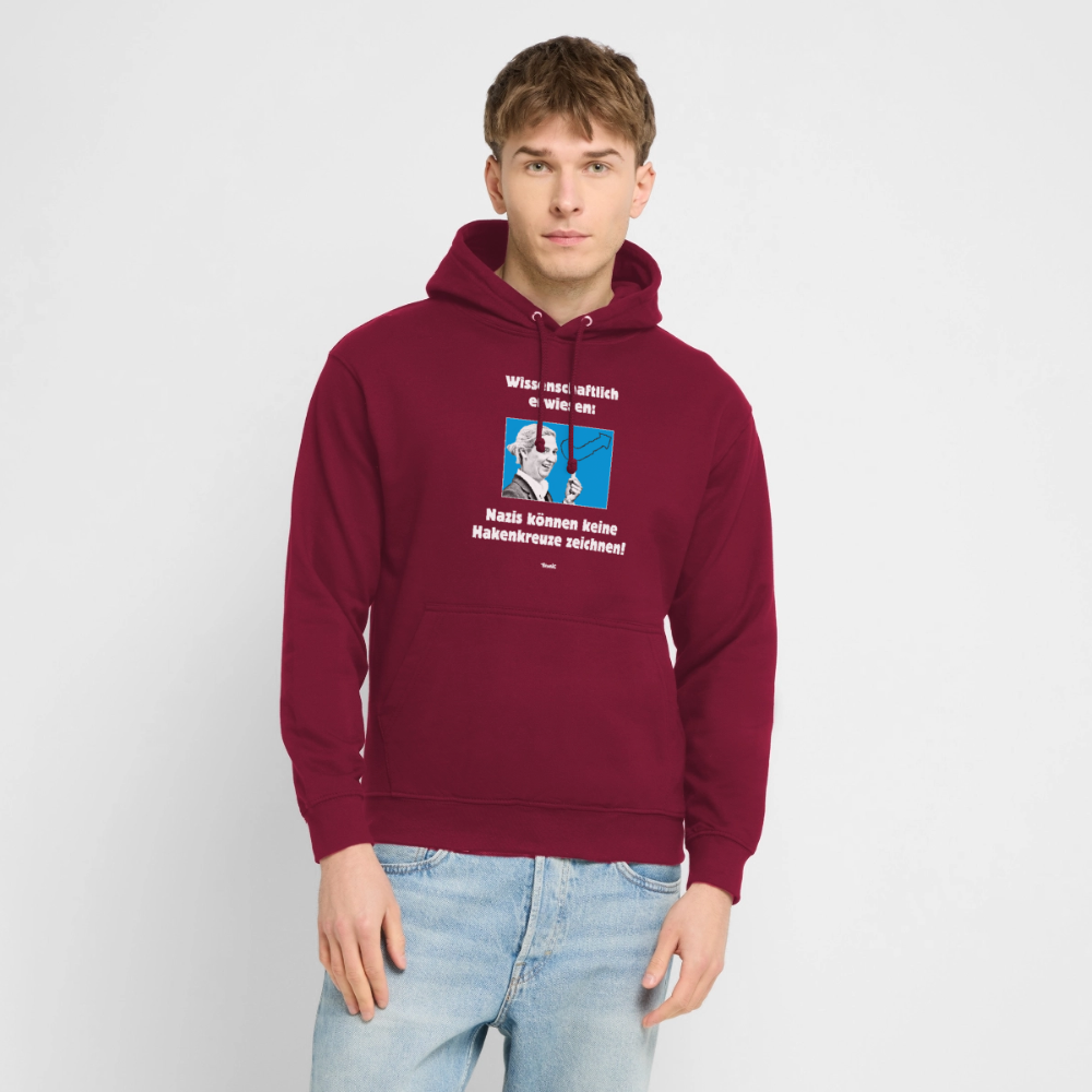 Unisex Hoodie: Nazis können keine Hakenkreuze zeichnen! - Bordeaux