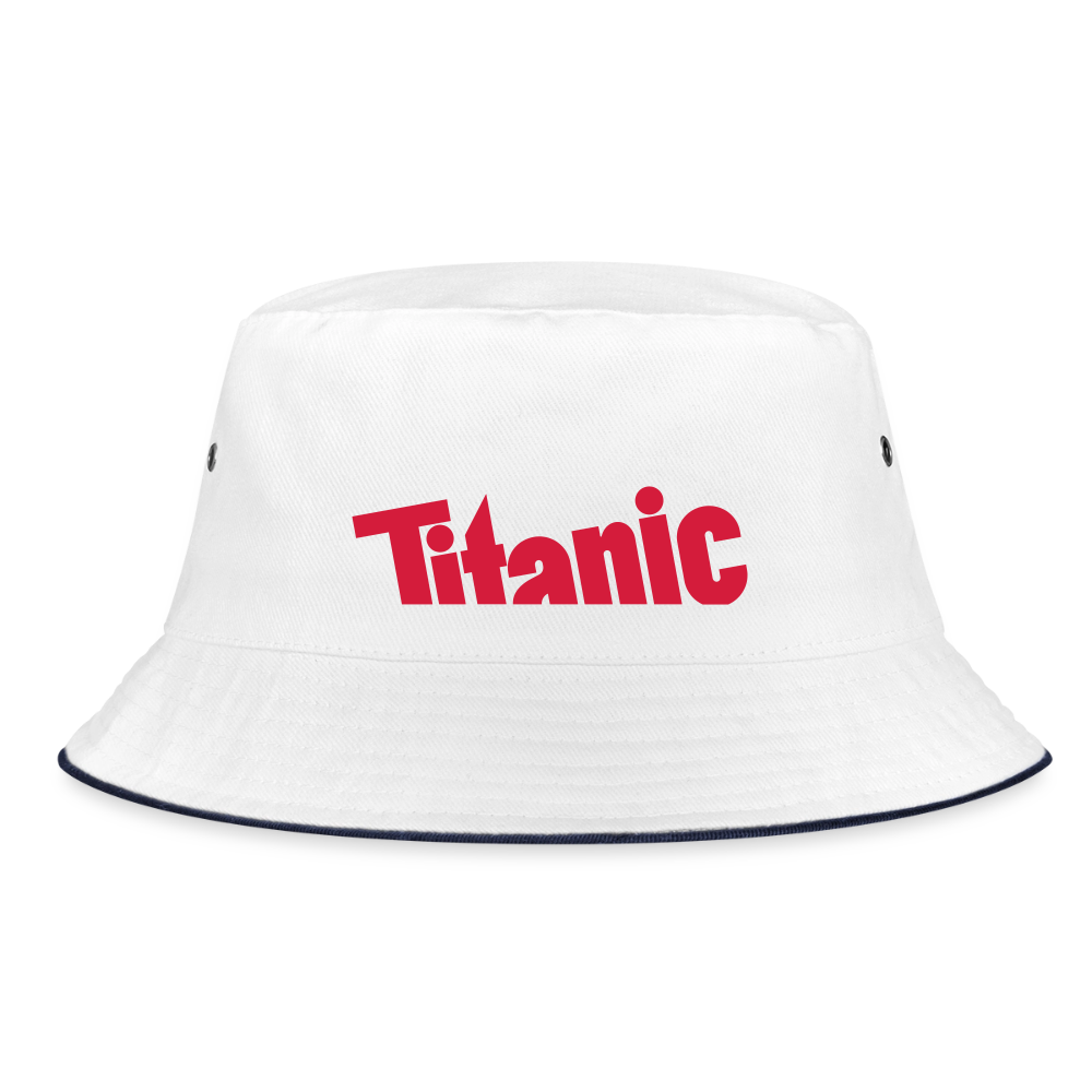 Bucket Hat: TITANIC-Logo - Weiß/Navy