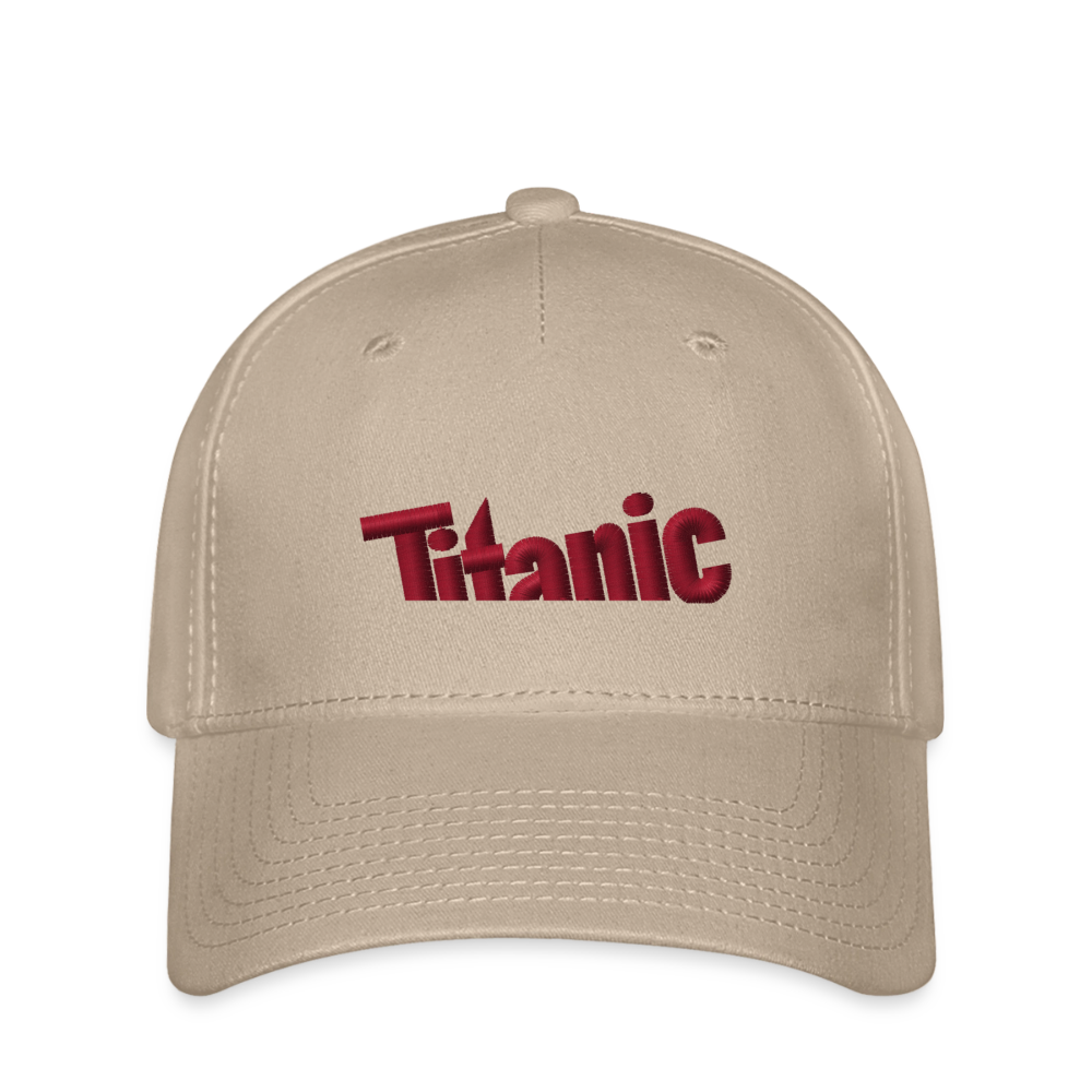 Flexfit Baseballkappe: TITANIC-Logo (gestickt) - Khaki