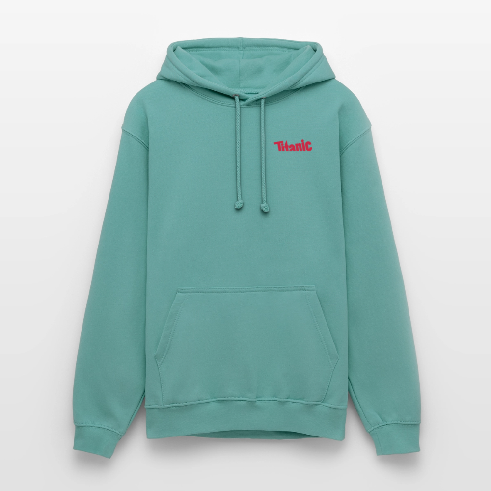 Unisex Hoodie: TITANIC-Logo - Pastelltürkis