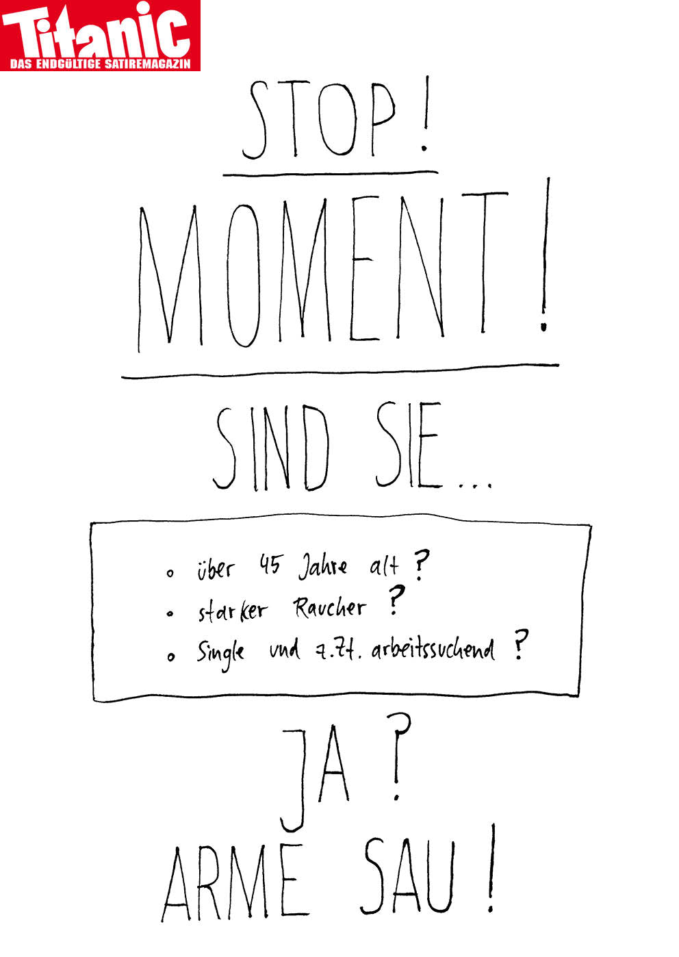 Postkarte "Arme Sau" August 2018
