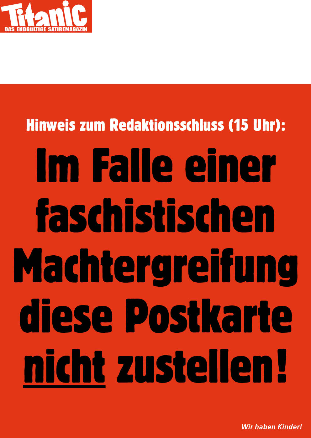 Postkarte "Faschistische Machtergreifung" Oktober 2018