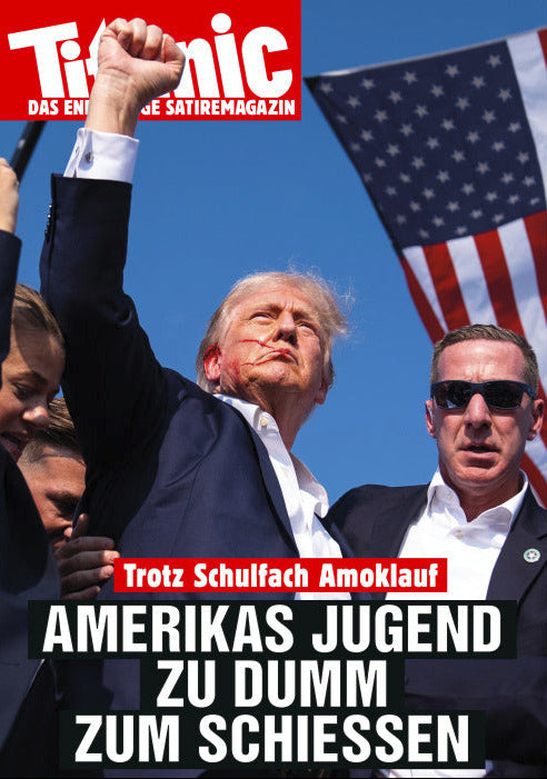 Plakat: Amerikas Jugend zu dumm zum Schießen
